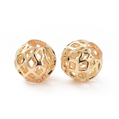Brass Hollow Beads KK-E046-04D-G-1