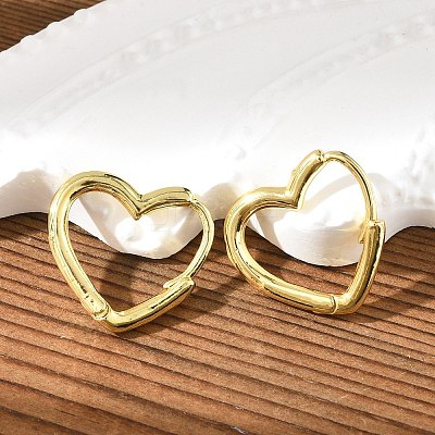 Brass Huggie Hoop Earrings LS-EJEW-C502-09G-1