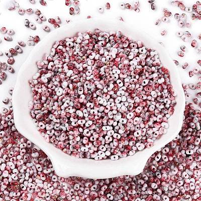 Two Tone Baking Paint Glass Seed Beads SEED-C003-01M-1