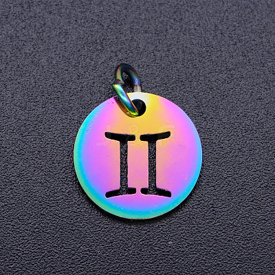 Rainbow Color Ion Plating(IP) 201 Stainless Steel Charms STAS-Q201-JN166-3-1