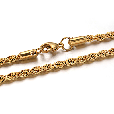 304 Stainless Steel Rope Chain Necklaces X-NJEW-M151-26G-1