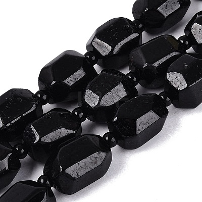 Natural Black Tourmaline Beads Strands G-N362-07A-01-1