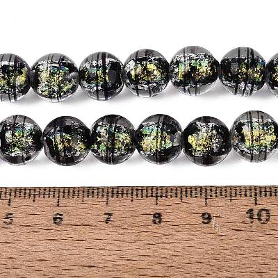Handmade Foil Glass Lampwork Beads Strands FOIL-Q002-09C-1