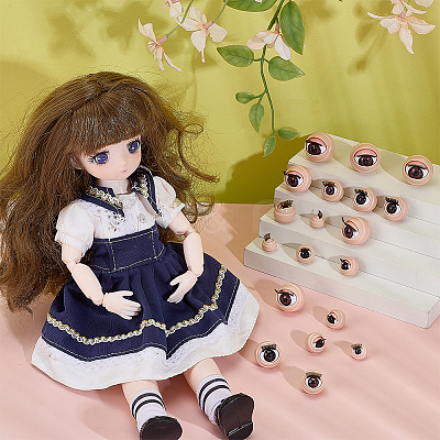 24 Pairs 6 Styles 3D ABS Doll Craft Cartoon Movable Eye FIND-PH0028-13A-1
