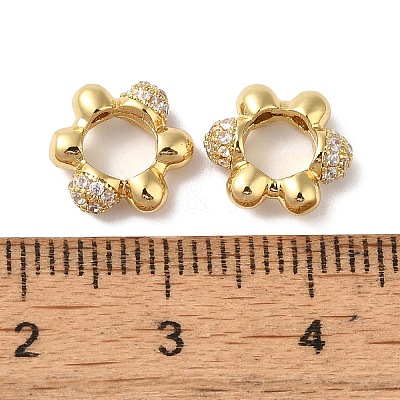 Rack Plating Brass & Clear Cubic Zirconia Pendants KK-L216-061G-1