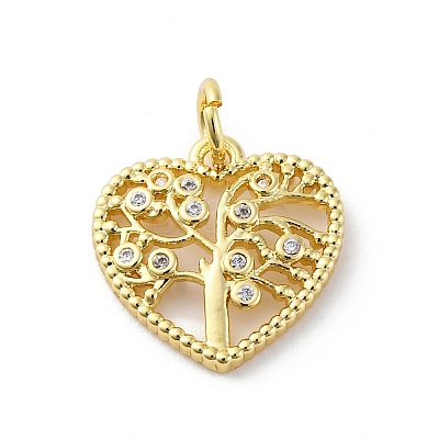 Brass Micro Pave Cubic Zirconia Pendants KK-S510-36G-01-1