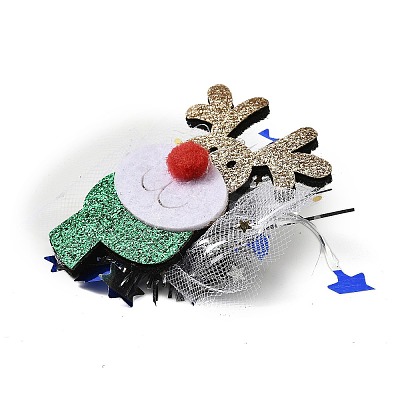 Christmas Theme Glitter Felt Fabric Alligator Hair Clip LS-PHAR-U002-01J-1