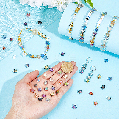 200Pcs 20 Styles Electroplate Transparent Glass Beads GLAA-PH0003-94-1