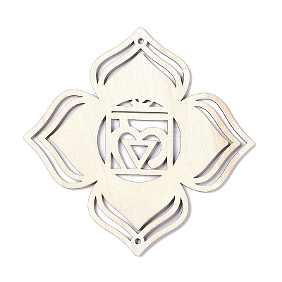 DIY Unfinished Bohemian Meditation Energy Symbol Wood Pendant Decoration Kits DIY-B060-03-1