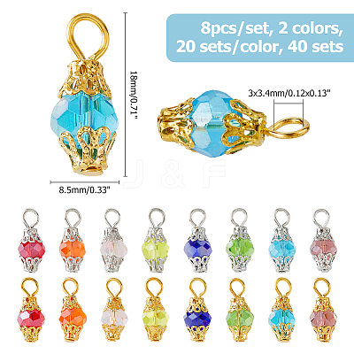 Electroplate Glass Pendants GLAA-HS0001-06-1