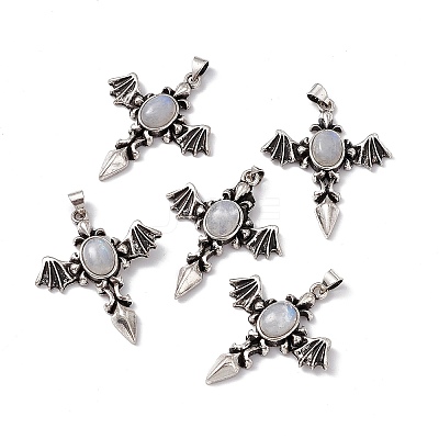 Natural Rainbow Moonstone Pendants KK-A173-05AS-05-1