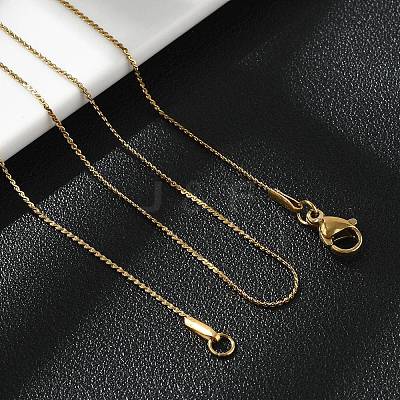 Ion Plating(IP) 304 Stainless Steel Serpentine Chain Necklace for Men Women NJEW-G076-01A-G-1