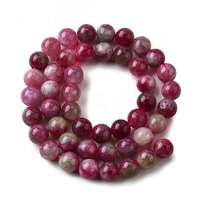 Natural Jade Imitation Watermelon Tourmaline Beads Strands X-G-NH0006-A01-02-1-1