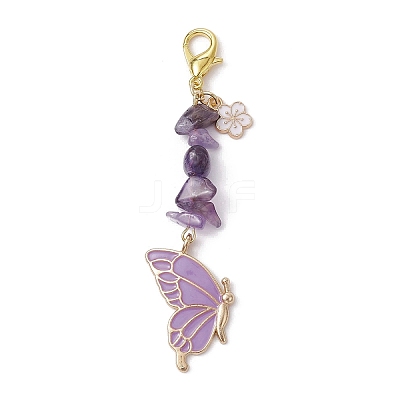 Butterfly Alloy Enamel Pendants Decoraiton HJEW-JM01637-03-1