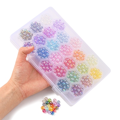 576Pcs 24 Colors Transparent Acrylic Beads MACR-YW0001-95-1
