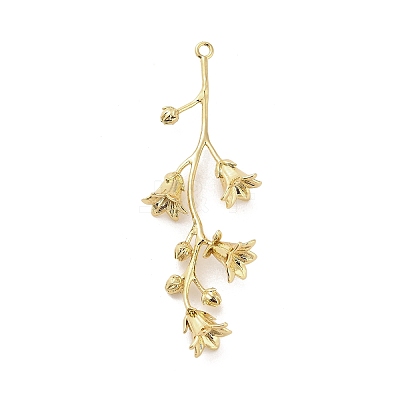 Three-Dimensional Flower Brass Pendants KK-V006-02G-01-1