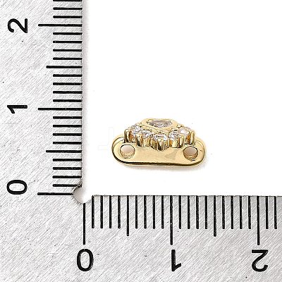 Brass Micro Pave Cubic Zirconia Spacer Bars KK-H089-21G-1