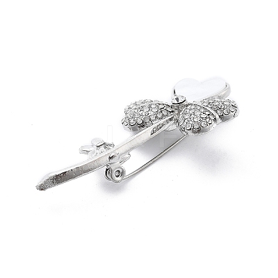 Heart Flower Alloy Crystal Rhinestone Brooches JEWB-C037-07P-1