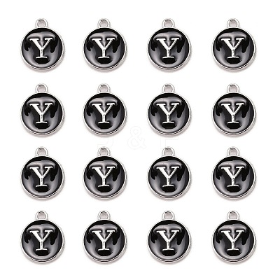 Platinum Plated Alloy Charms LS-ENAM-S118-02Y-P-1