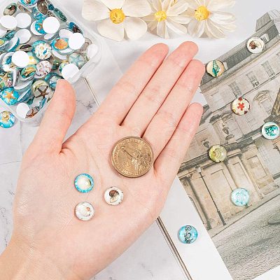 Flatback Glass Cabochons for DIY Projects GGLA-PH0005-12mm-06D-1
