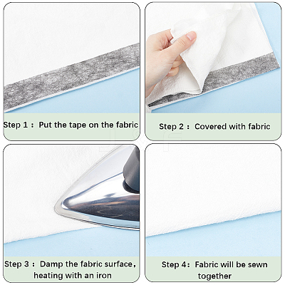 2 Rolls 2 Colors Non-woven Fabric Polyamide Double-sided Hot Melt Adhesive Film DIY-GF0009-33A-1