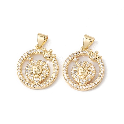 Rack Plating Brass Shell Pendants KK-D087-25G-05-1