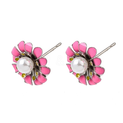 Brass Enamel Stud Earrings KK-CBA8324-27P-03-1