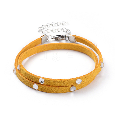 Faux Suede Cord Wrap Bracelets BJEW-JB04413-04-1