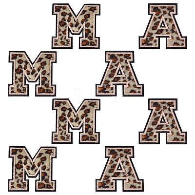 8Pcs 2 Styles Letter Polyester Iron on/Sew On Patches PATC-FG0002-70-1