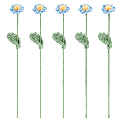 Handmade Crochet Cotton Artificial Flower AJEW-WH0009-75A-1