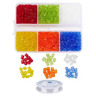 DIY Transparen Tube Glass Beads Bracelet Making Kit DIY-YW0004-36A-1