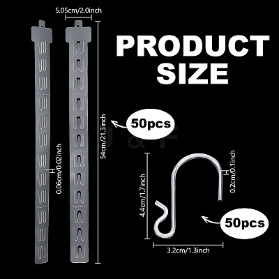 50Pcs Plastic Hanging Merchandise Strips KY-PH0002-22-1