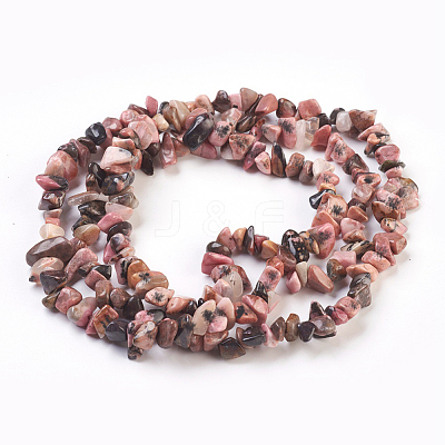 Natural Rhodonite Chip Bead Strands G-M205-24-1