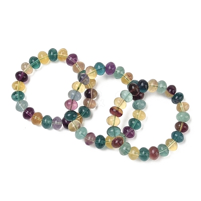Natural Fluorite Beaded Bracelets G-H332-13-1