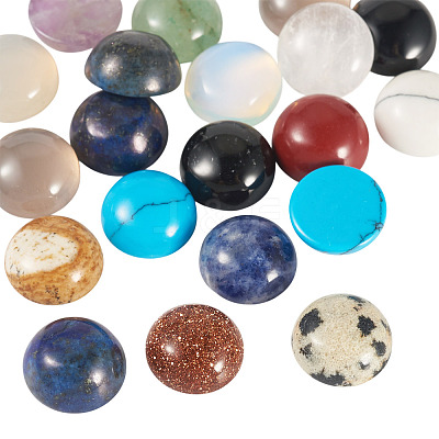 20Pcs Natural & Synthetic Mixed Gemstone Cabochons G-TA0002-76C-1