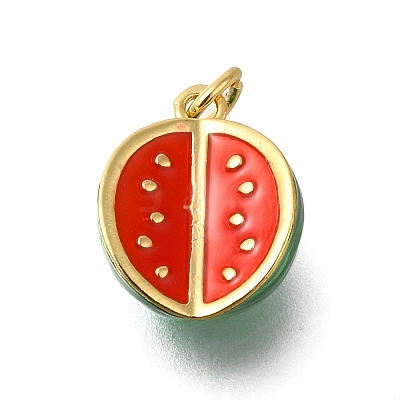 Rack Plating Brass Enamel Pendants KK-M079-14B-G-1