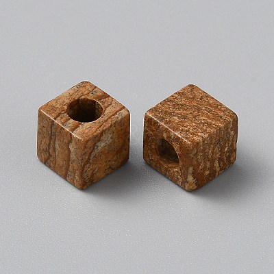 Natural Picture Jasper European Beads G-WH0021-67D-1