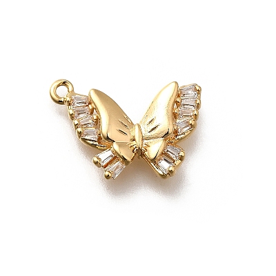 Brass Micro Pave Cubic Zirconia Pendants KK-K378-58G-1