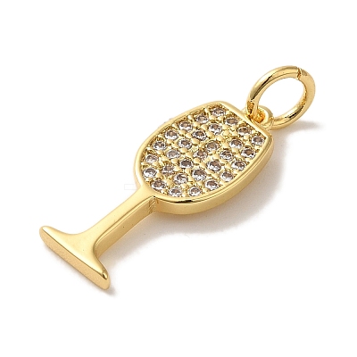 Brass Micro Pave Cubic Pendants X-KK-U027-07G-01-1