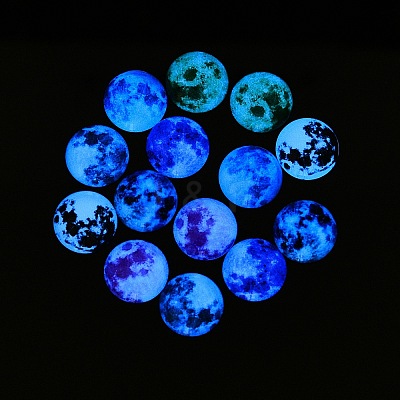 Fluorescent Glass Cabochons GGLA-T004-13-1