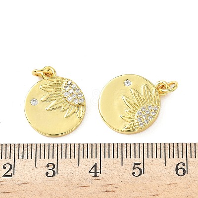 Brass Micro Pave Cubic Zirconia Pendants KK-I381-03G-1
