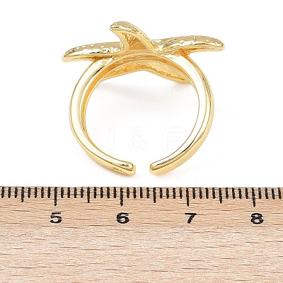 Ocean Theme Brass Cuff Rings RJEW-C135-01G-16-1