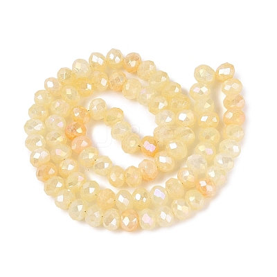 Dyed Crackle Imitation Jade Glass Beads Strands EGLA-Q131-02B-08-1