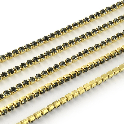 Nickel Free Raw(Unplated) Brass Rhinestone Strass Chains CHC-R119-S6-01C-1-1