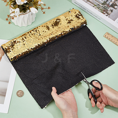PET Double-sided Flip Sequin Fabric DIY-WH0888-037C-1