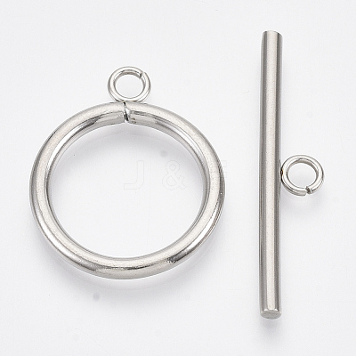Tarnish Resistant 304 Stainless Steel Toggle Clasps X-STAS-N087-05-1