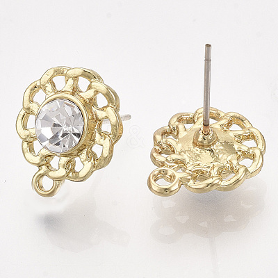 Alloy Rhinestone Stud Earring Findings PALLOY-T056-121B-1
