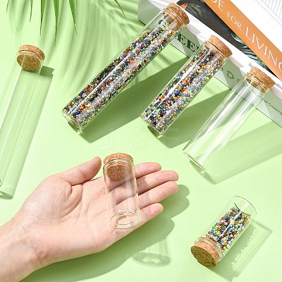 15Pcs 3 Styles Glass Cork Bottles Ornament DIY-YW0016-09-1