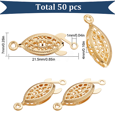 50 Sets 304 Stainless Steel Box Clasps STAS-SC0005-50-1