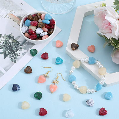 100Pcs Imitation Gemstone Acrylic Beads OACR-SP0001-05C-1